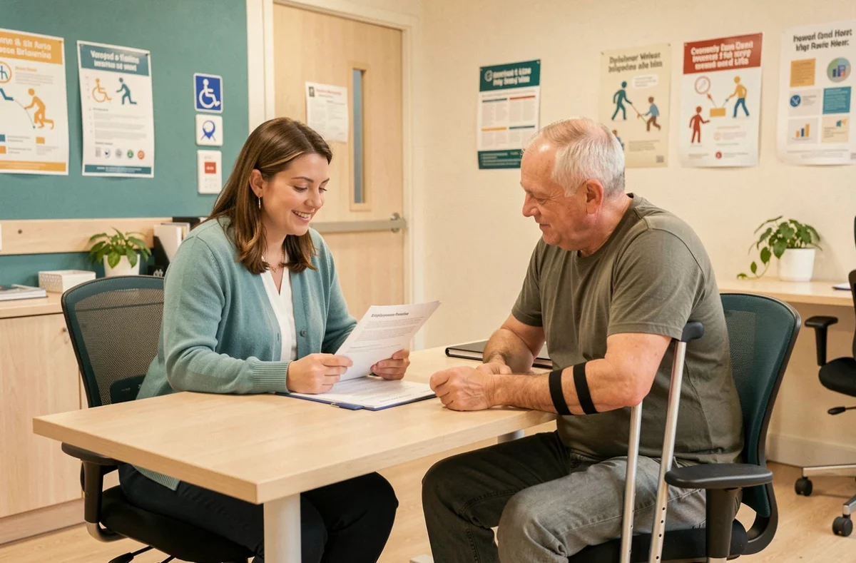 Conseillère de Cap Emploi 92 accompagnant un travailleur en situation de handicap dans son parcours d'insertion professionnelle
