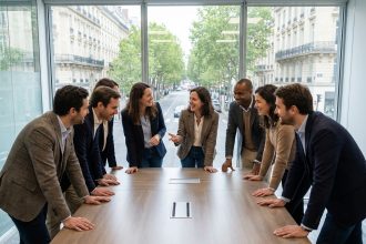 Groupe de professionnels à NeuillysurSeine lors d'une réunion