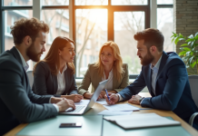 Groupe de jeunes professionnels collaborant en équipe