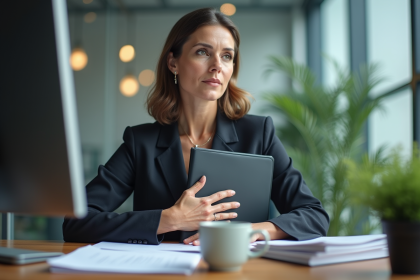 Femme d affaires dans un bureau moderne et organisé