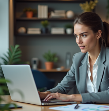 Calcul rentabilité campagne marketing: méthodes efficaces à connaître Femme analysant des graphiques marketing colorés au bureau