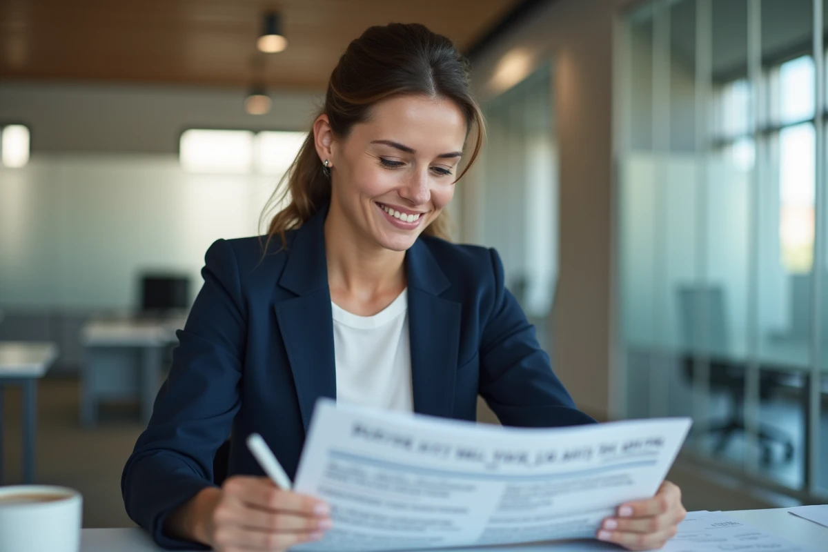 Femme professionnelle consultant un guide business prix formanovadigital pour optimiser la rentabilité de son entreprise