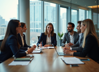 Améliorer la performance de son entreprise : stratégies efficaces pour le succès Groupe de professionnels en réunion dans un bureau moderne