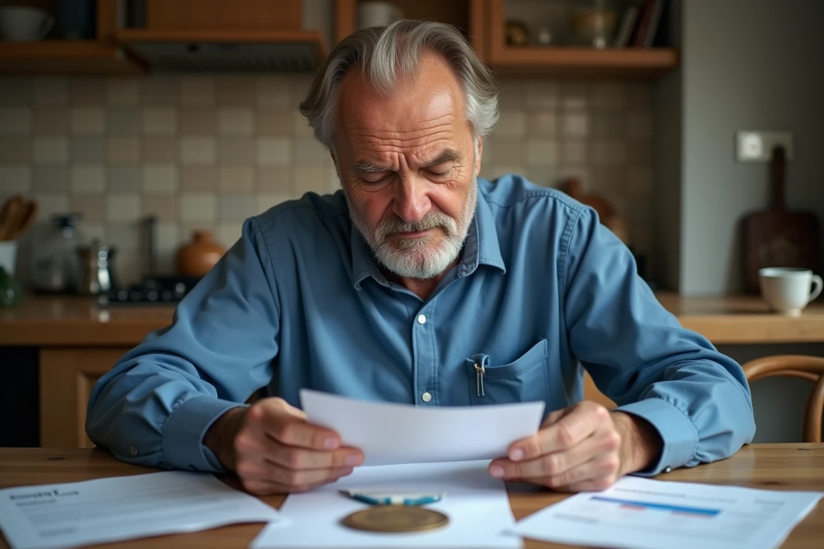 Homme fran&ccedil;ais dans sa cuisine avec m&eacute;daille du travail