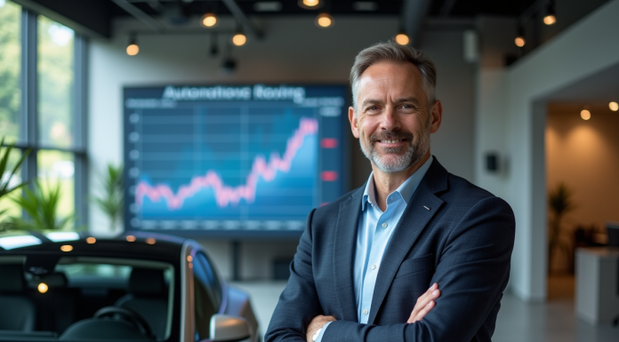 Ingénieur confiant devant une voiture électrique moderne