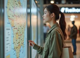 Appartenance de Bershka : Israël ou non ? Décryptage complet Jeune femme avec sac réutilisable devant un plan de magasin