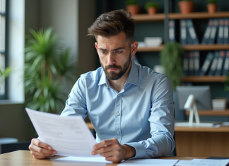 Devenir assistant section officer : les erreurs à éviter Jeune homme d'affaires concentré dans un bureau moderne