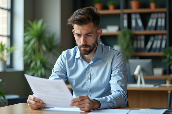 jeune-homme-bureau-organisation Jeune homme d'affaires concentré dans un bureau moderne