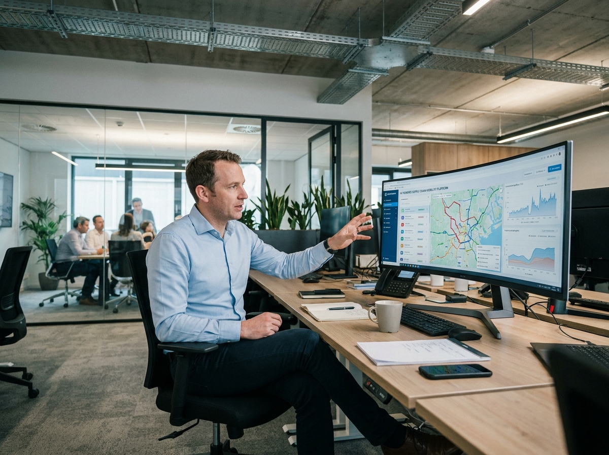Manager supply chain utilisant une plateforme d'intelligence artificielle pour optimiser les routes logistiques