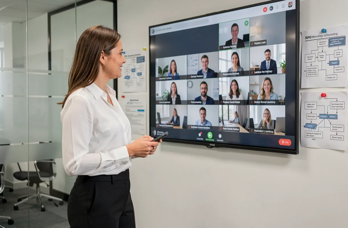 Cheffe de projet de Page Outsourcing pilotant un processus de recrutement externalisé en mode RPO en visioconférence