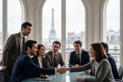 Groupe de professionnels à Paris lors d'une réunion