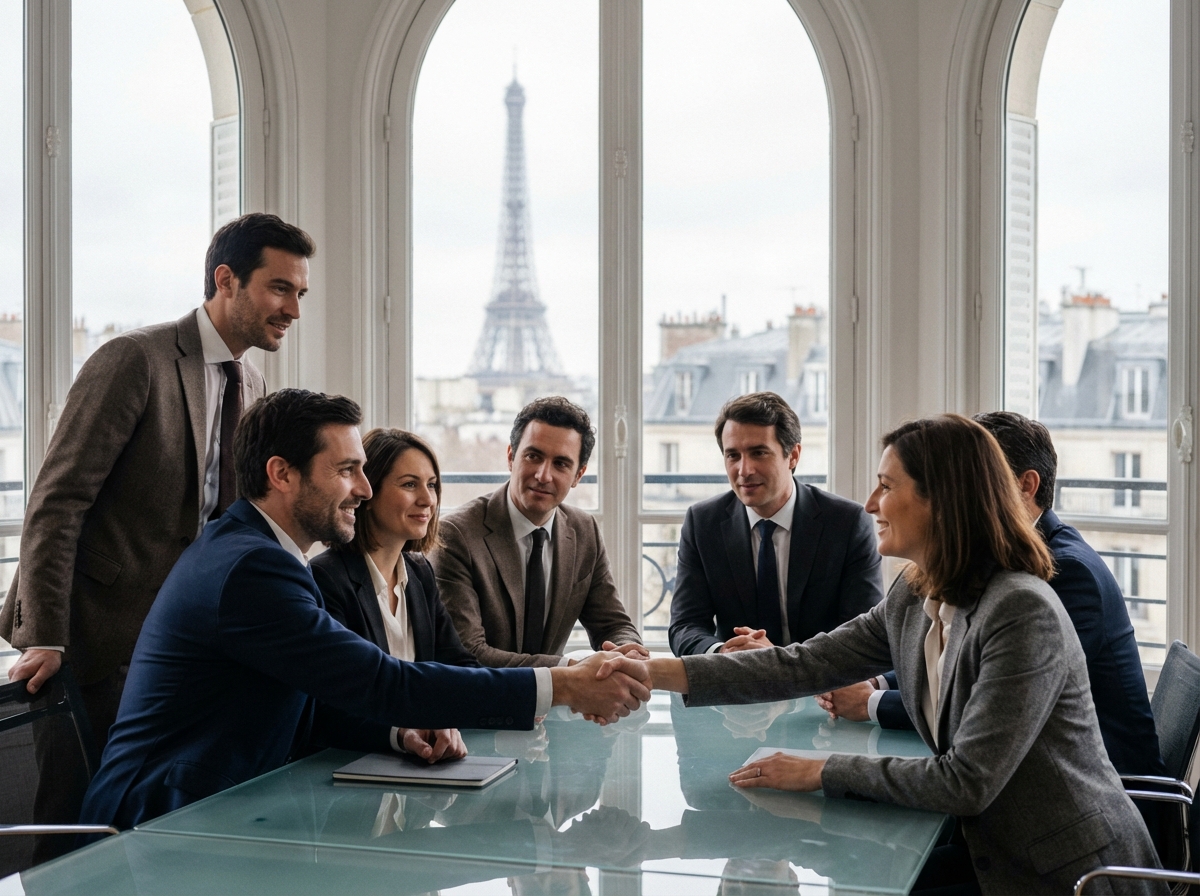 Groupe de professionnels à Paris lors d'une réunion